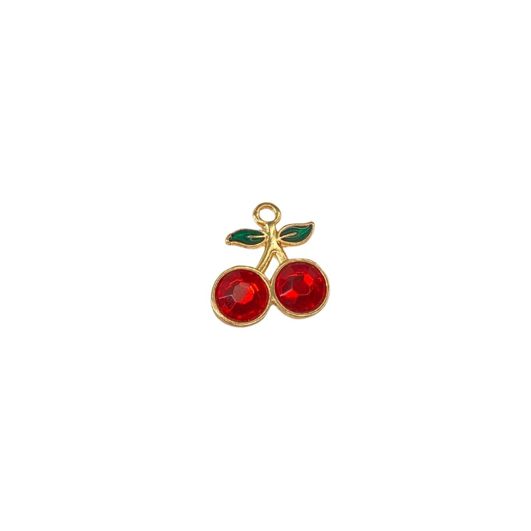 Pingente de Cereja 1,8x2cm Dourado - 1 unidade - METALVALE BIJU