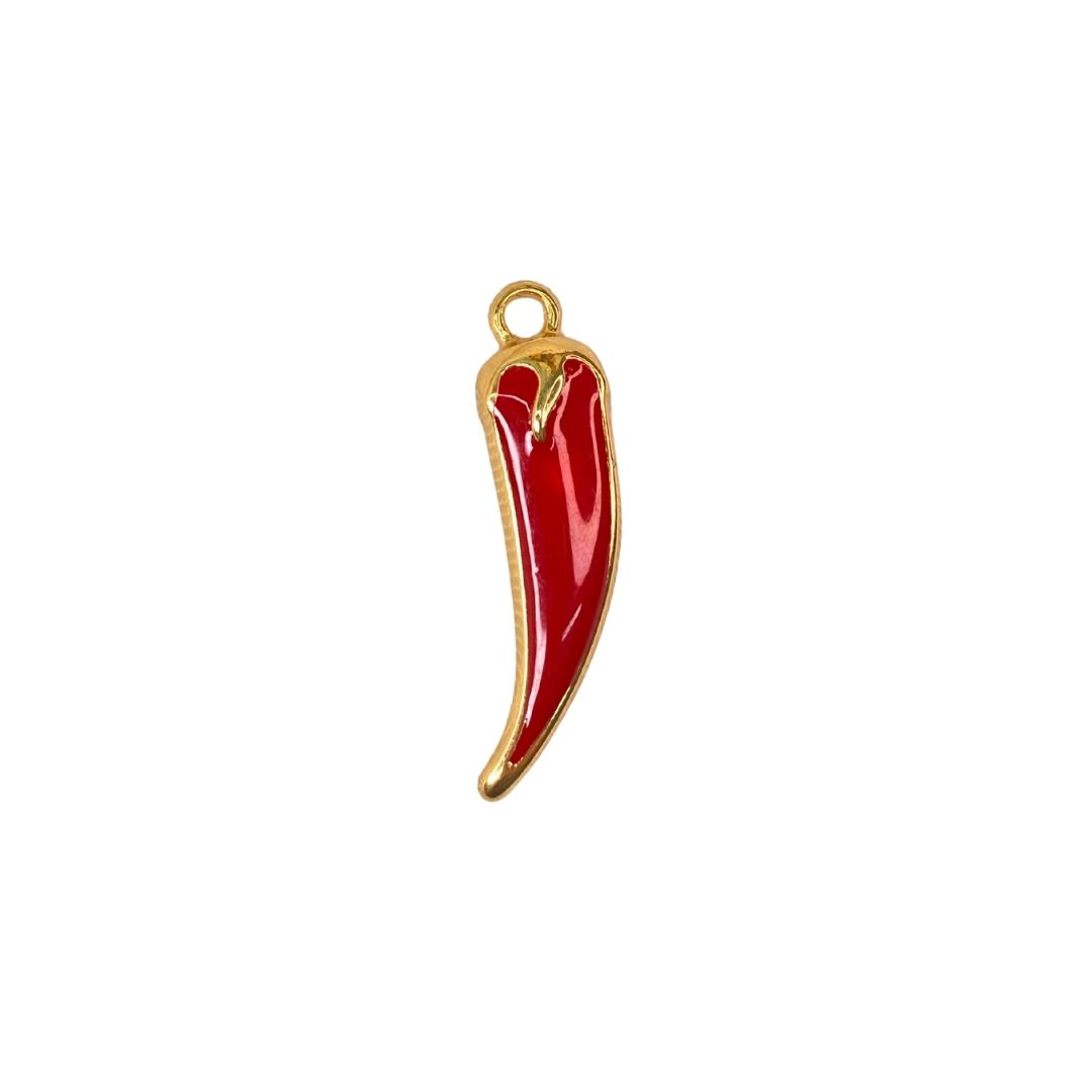Pingente de Pimenta 4cm Dourado - 1 unidade - METALVALE BIJU
