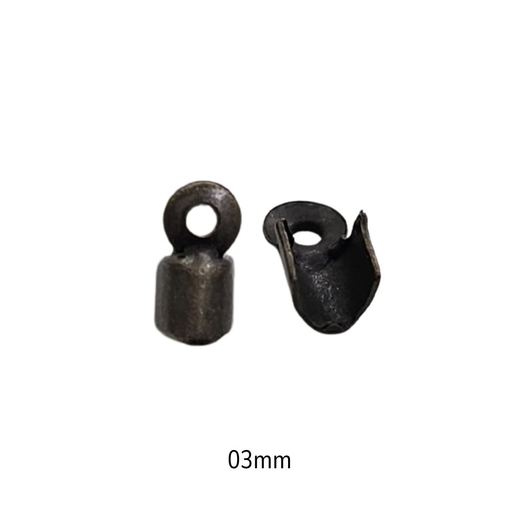 Terminal Quadrado Ouro Velho - 5g - 3mm - METALVALE BIJU