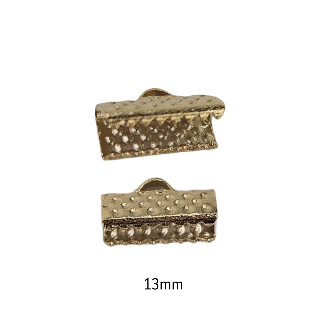 Terminal p/ Fita Dourado - 2 Unidades - 13mm Semij... - METALVALE BIJU