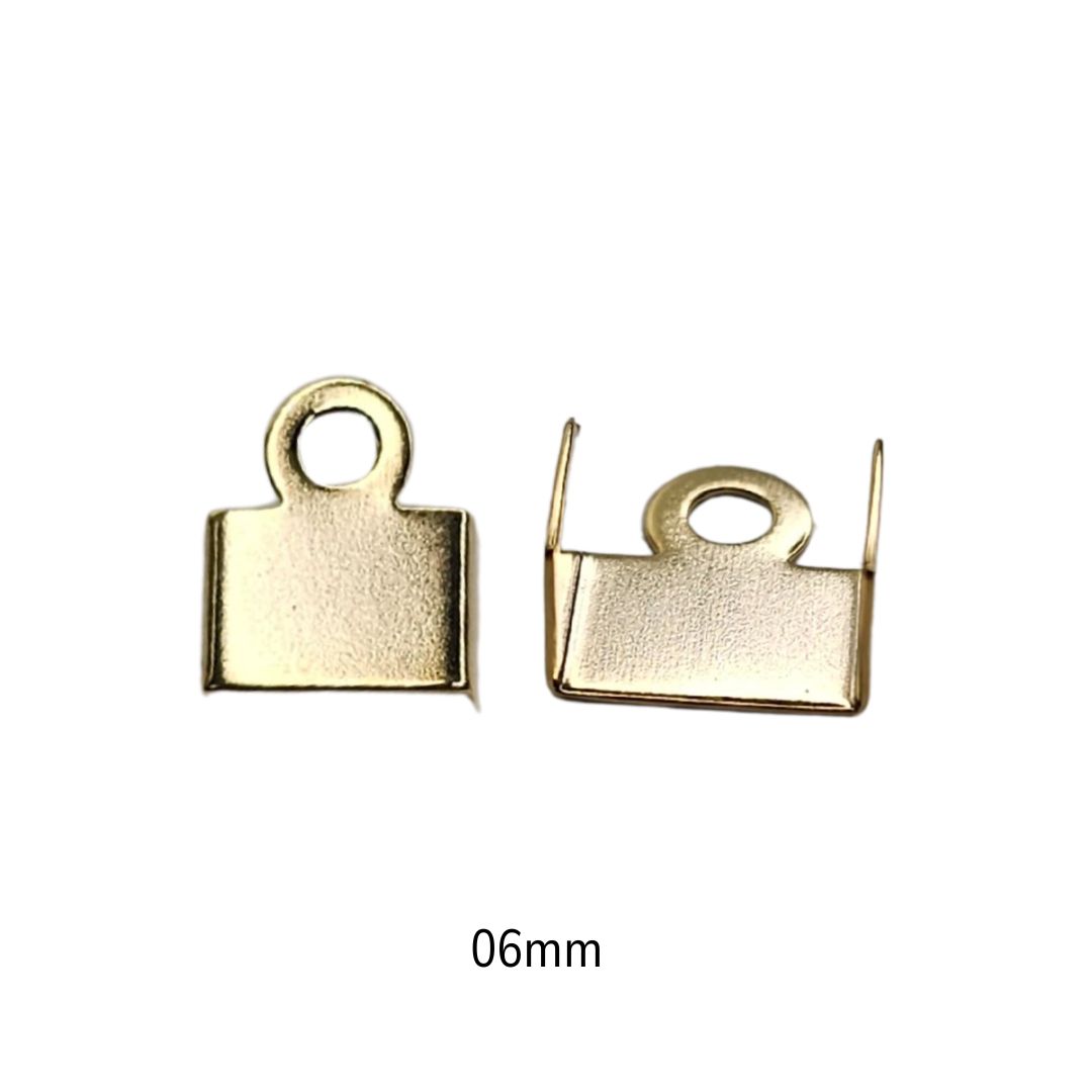 Terminal Quadrado Dourado Liso - 20 Unidades - Sem... - METALVALE BIJU