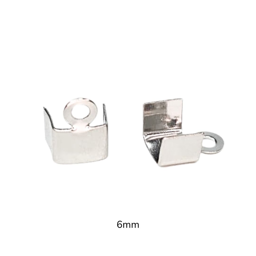 Terminais Quadrados 6mm e 3mm Prateados - 5 gramas - METALVALE BIJU