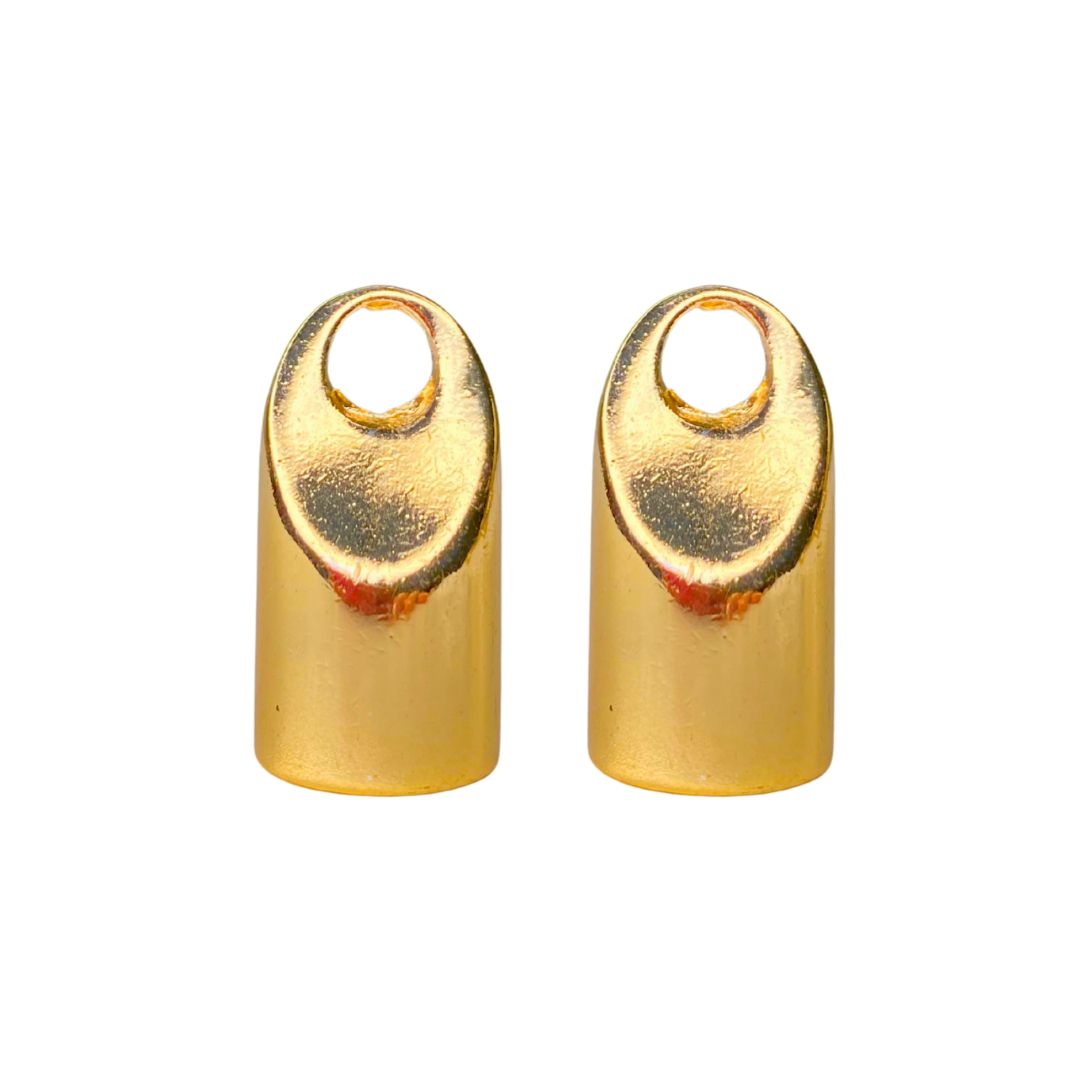 Terminal Achatado Oval 12x20mm Dourado - 2 unidade - METALVALE BIJU