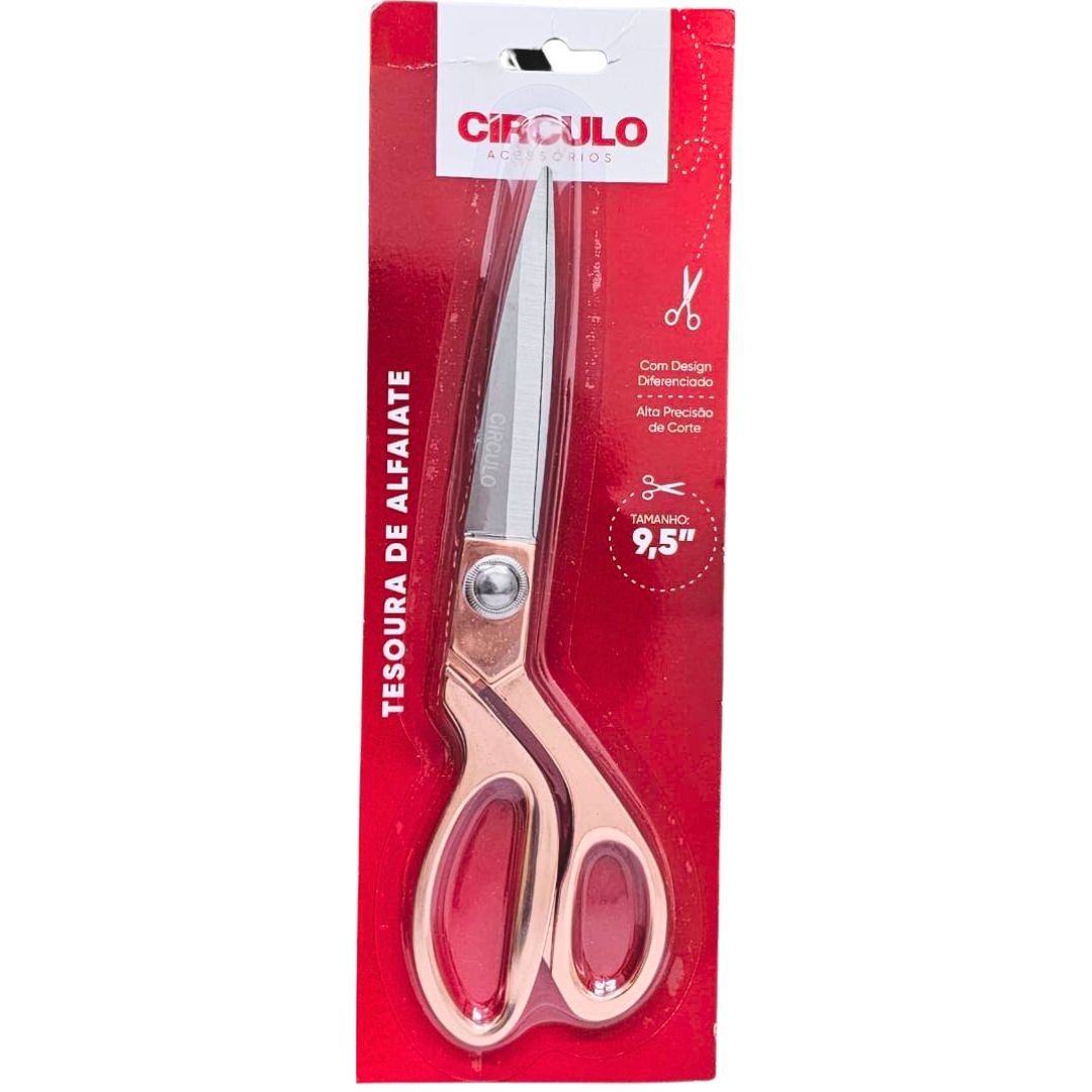 Tesoura Alfaiate Rose Metálica 23,8cm - METALVALE BIJU