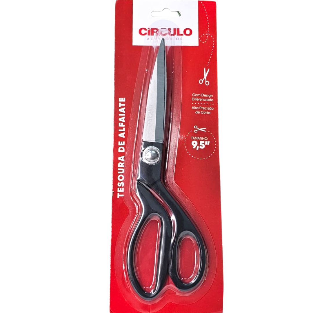 Tesoura Alfaiate Preta 23,8cm - METALVALE BIJU