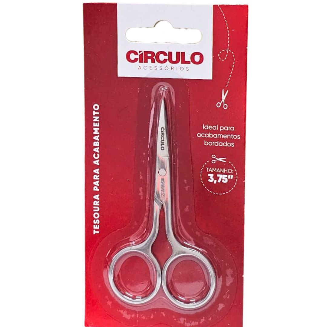 Tesoura p/ Acabamento Prateada 9cm - METALVALE BIJU