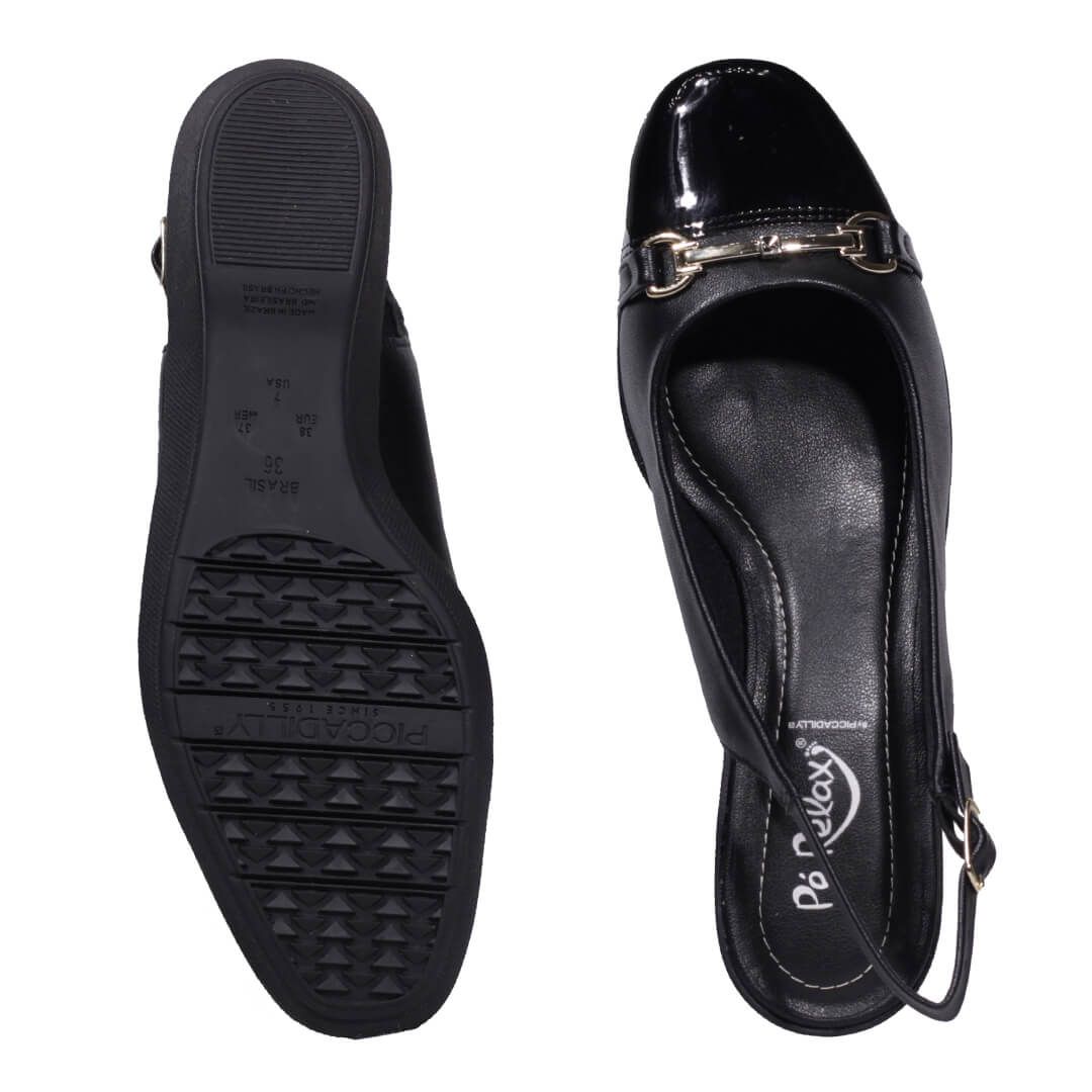 Sandalia preta fechada outlet
