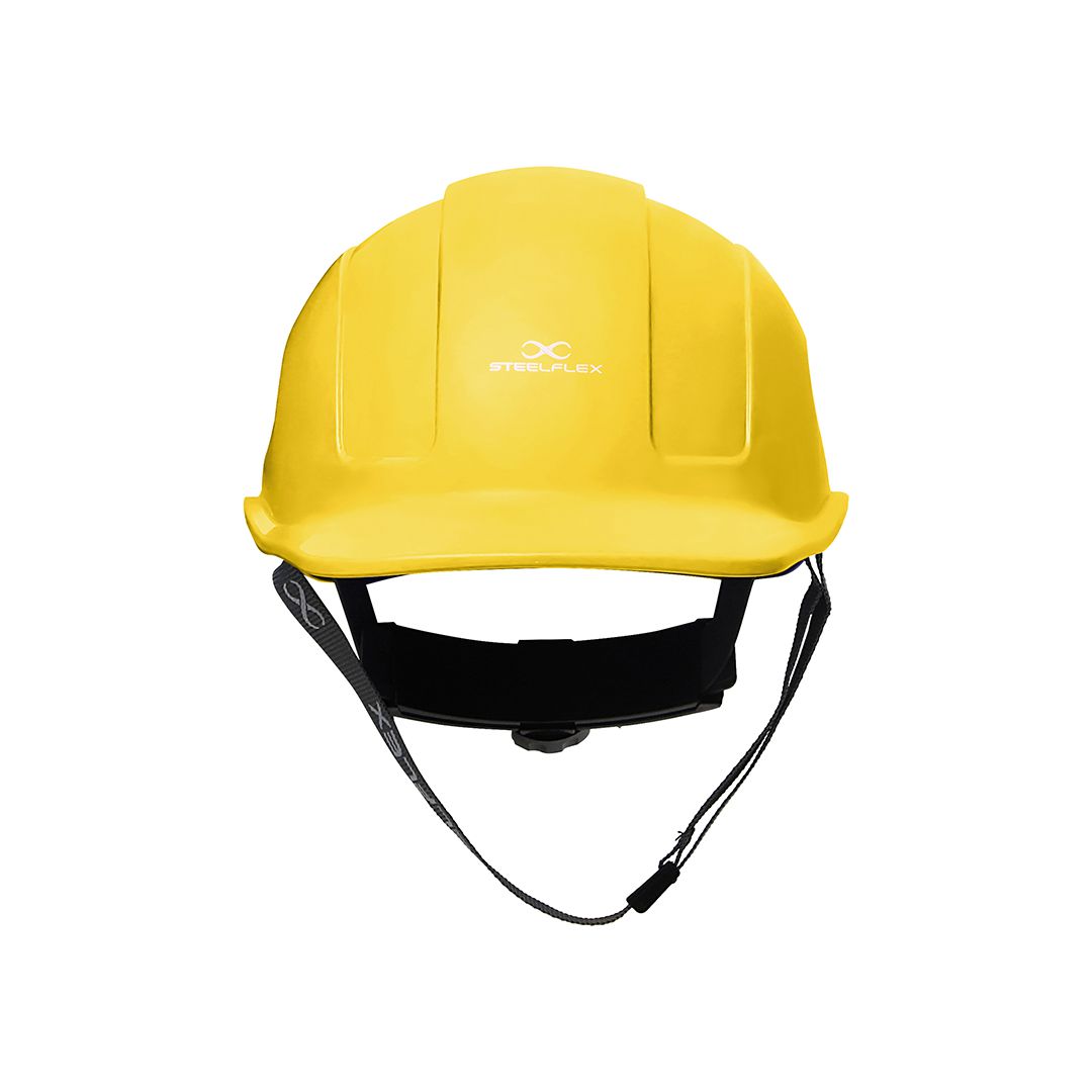 Capacete Steelflex Turtle Amarelo com Aba Frontal, Suspensão, Catraca e Jugular Ca35983