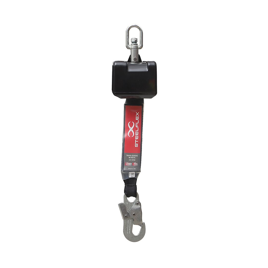 Trava-quedas Retrátil Steelflex Tq0172 C/ Fita de Poliéster de 47mm e 2,5m