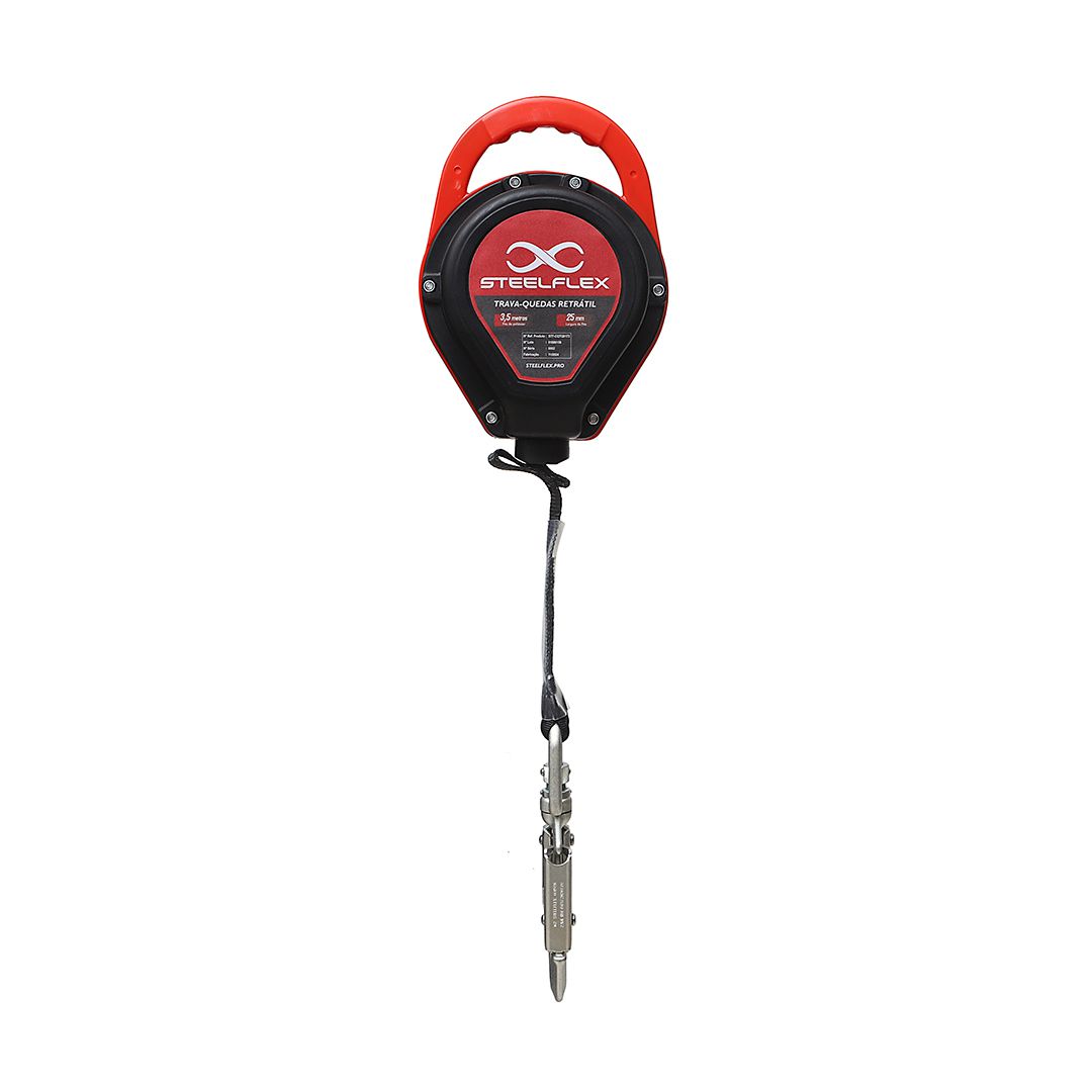 Trava-quedas Retrátil Steelflex Tq0173 C/ Fita de 25mm e 3,5m