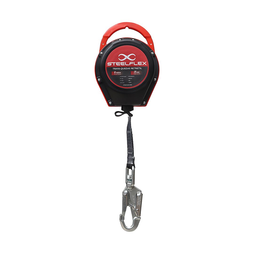 Trava-quedas Retrátil Steelflex Tq0176 com Fita de 25mm e 6m