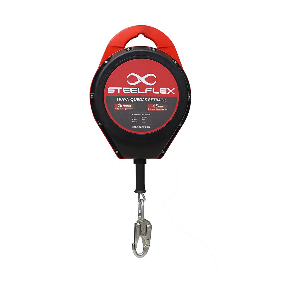 Trava-quedas Retrátil Steelflex Tq0472 com Cabo de Aço de 20m