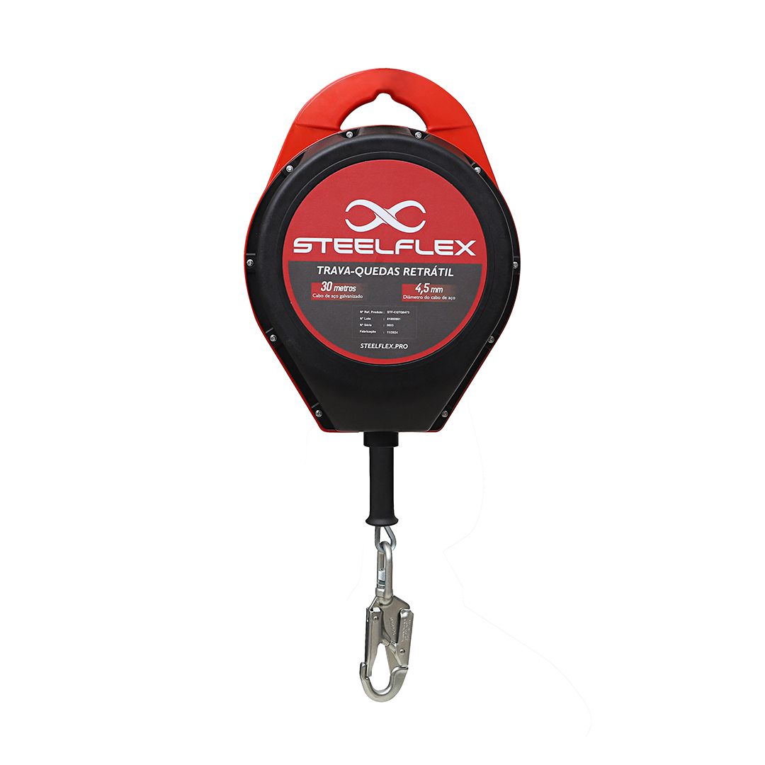 Trava-quedas Retrátil Steelflex Tq0473 com Cabo de Aço de 30m