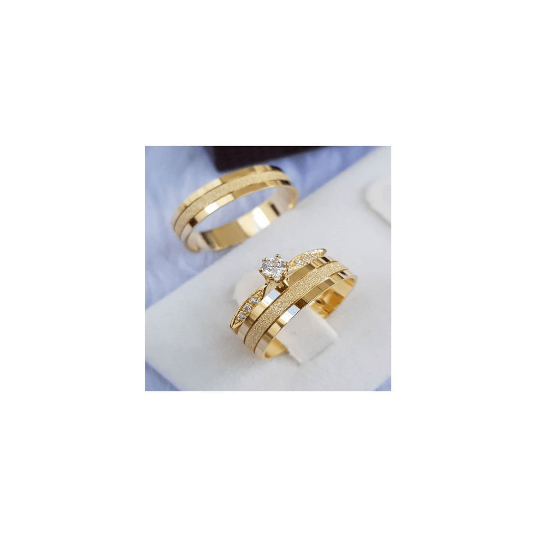 Aliança de Ouro 18k O PAR + ANEL