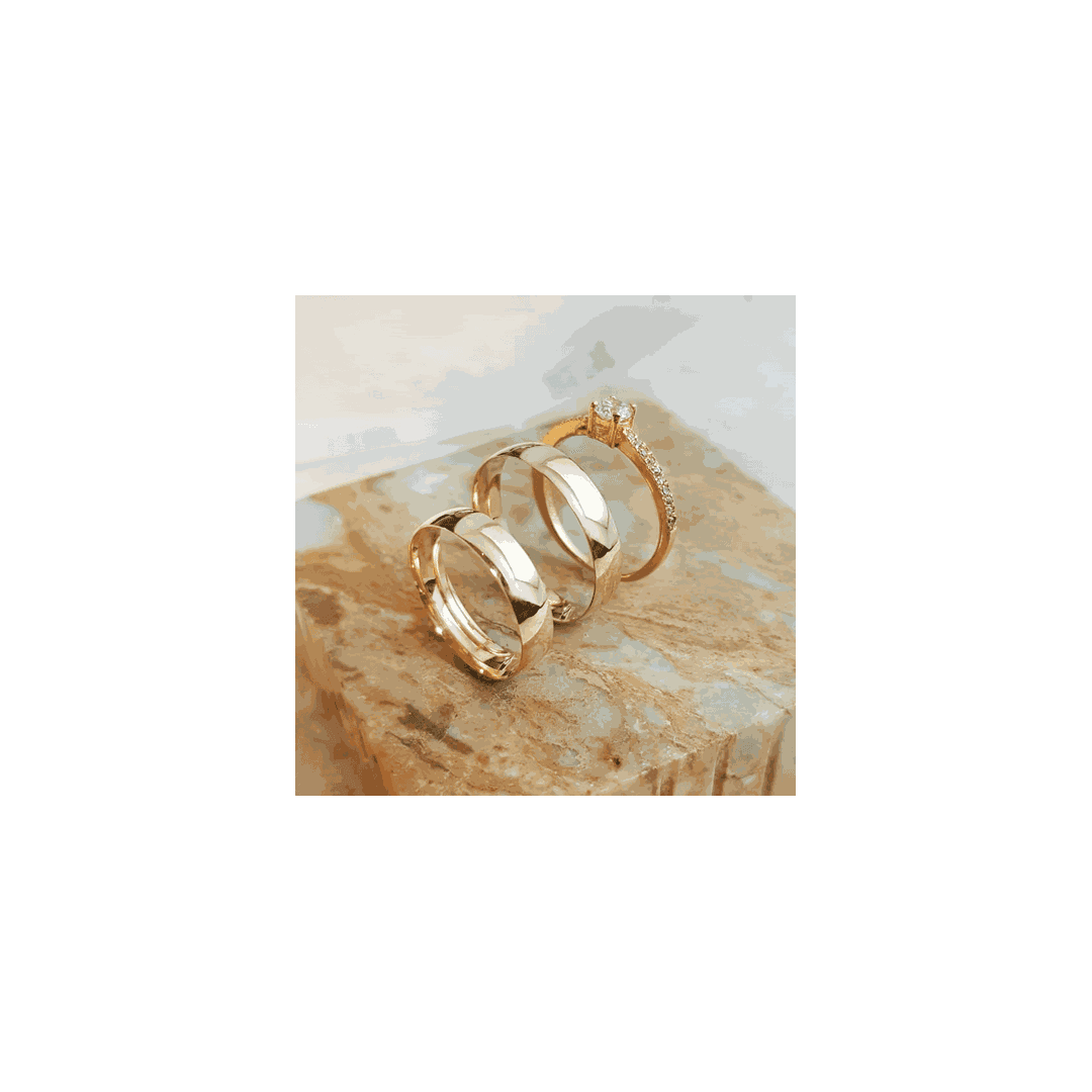 Aliança de Ouro 18k O PAR + ANEL
