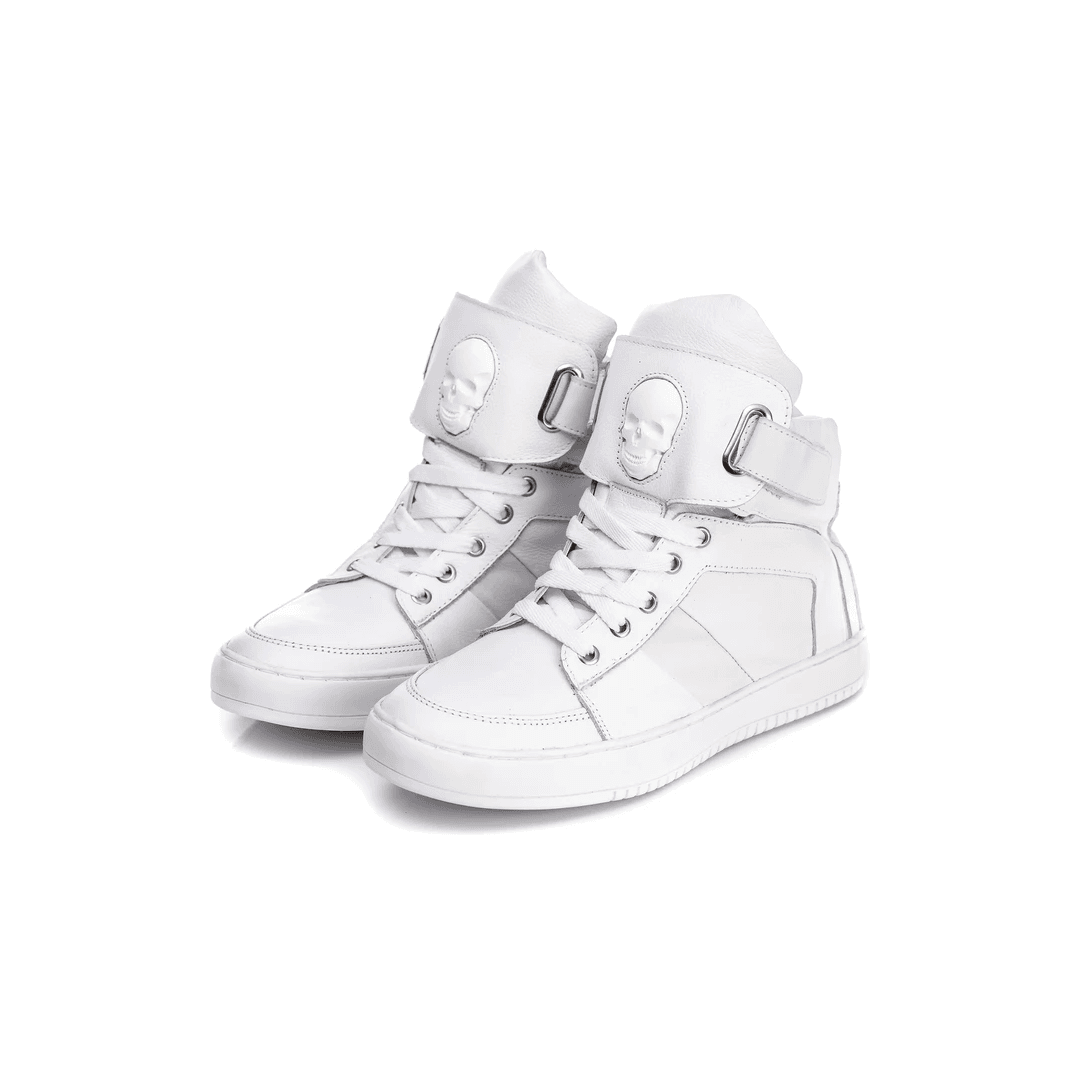 Tenis Sneaker Bawmi Cano Alto Feminino Branco com velcro