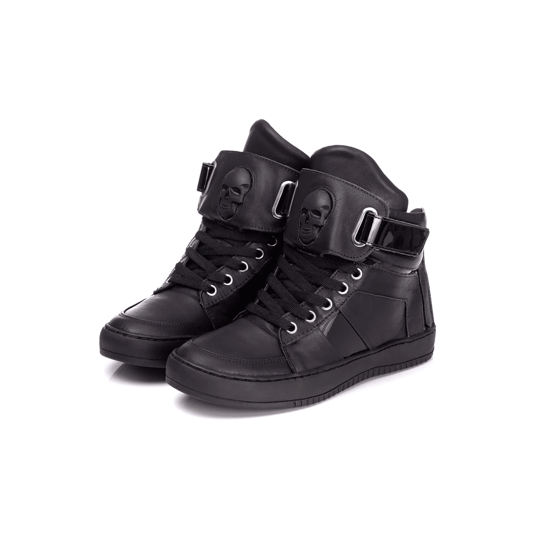 Tenis Sneaker Bawmi Cano Alto Feminino Preto com velcro