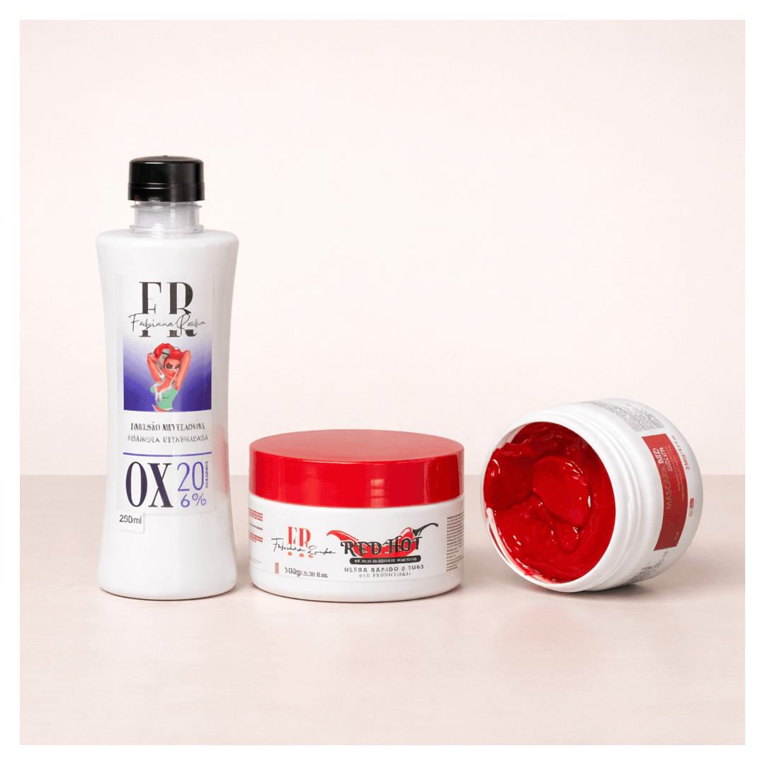 Kit Com 1 Pó Descolorante Vermelho Mini, 1 Água Ox... - by fabiana rocha 