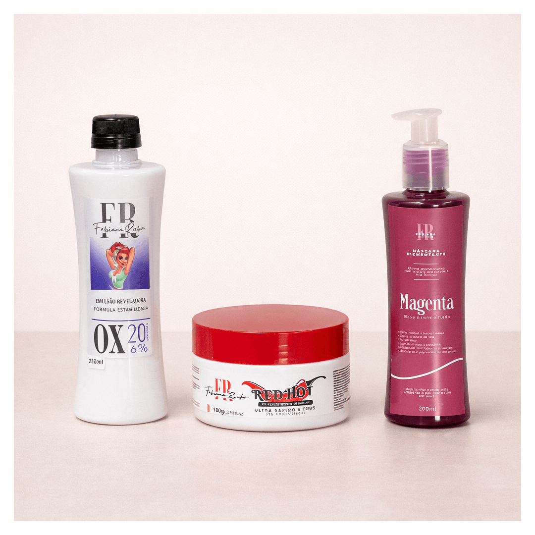 Kit Com 1 Pó Descolorante Vermelho Mini, 1 Água Ox... - by fabiana rocha 