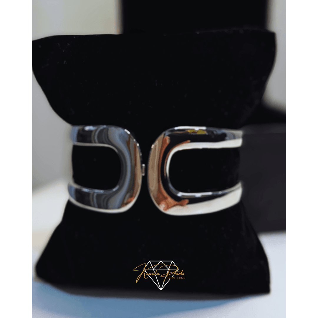 Bracelete Bottega Ródio Branco - Kamila Prado