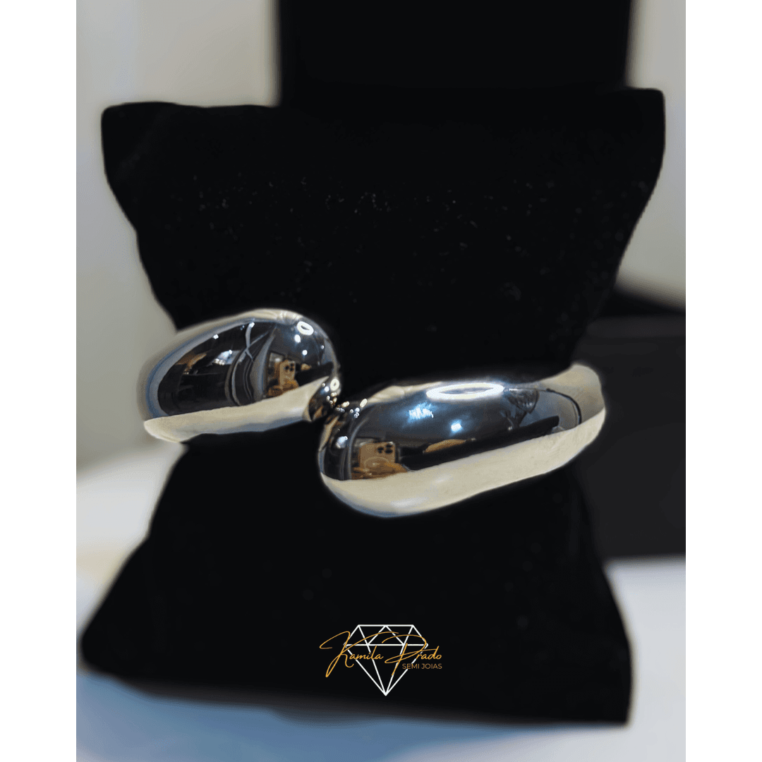 Bracelete Bottega Ródio Branco - Kamila Prado