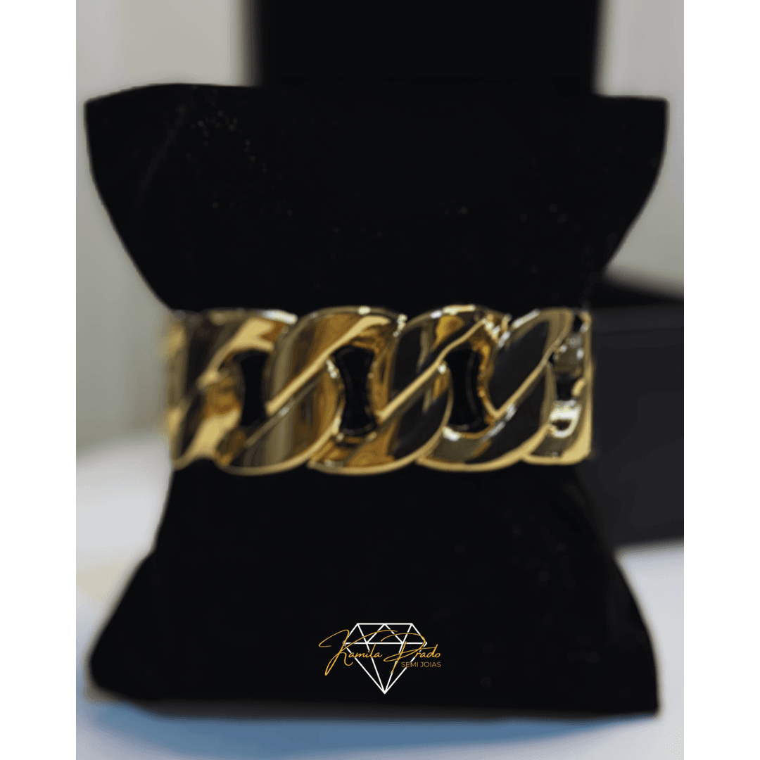 Bracelete Bottega Elos Dourado - Kamila Prado