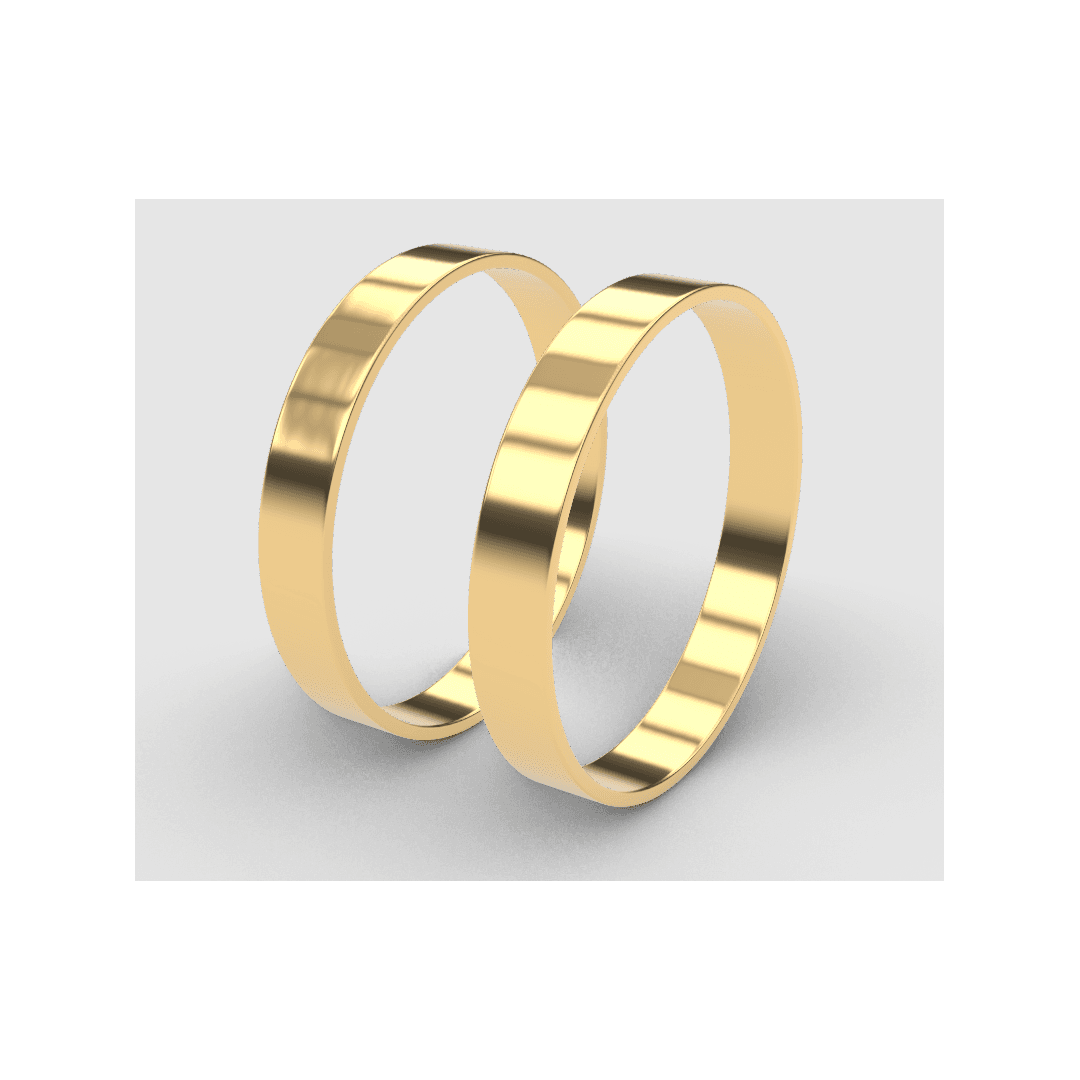 Aliancas Casamento Noivado Reta 4mm Tradicional