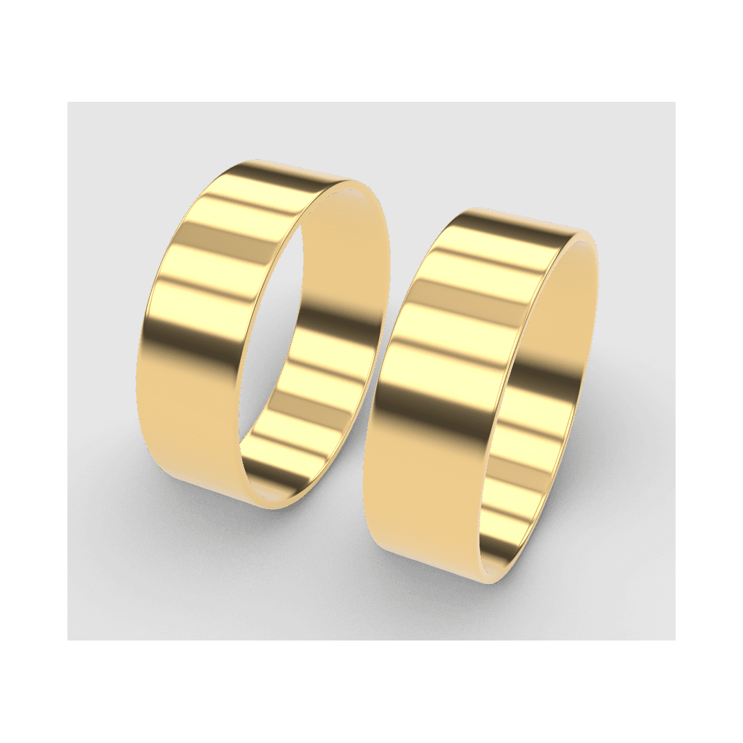 Aliancas Casamento Noivado Reta 6mm Tradicional