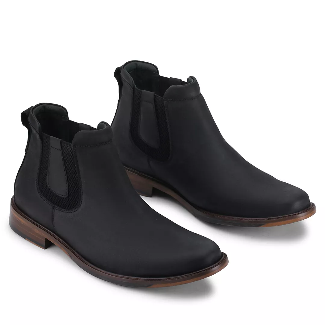 Bota Chelsea Raiz com Zíper - Mamutte Rústico Oil - Preto | Raíz