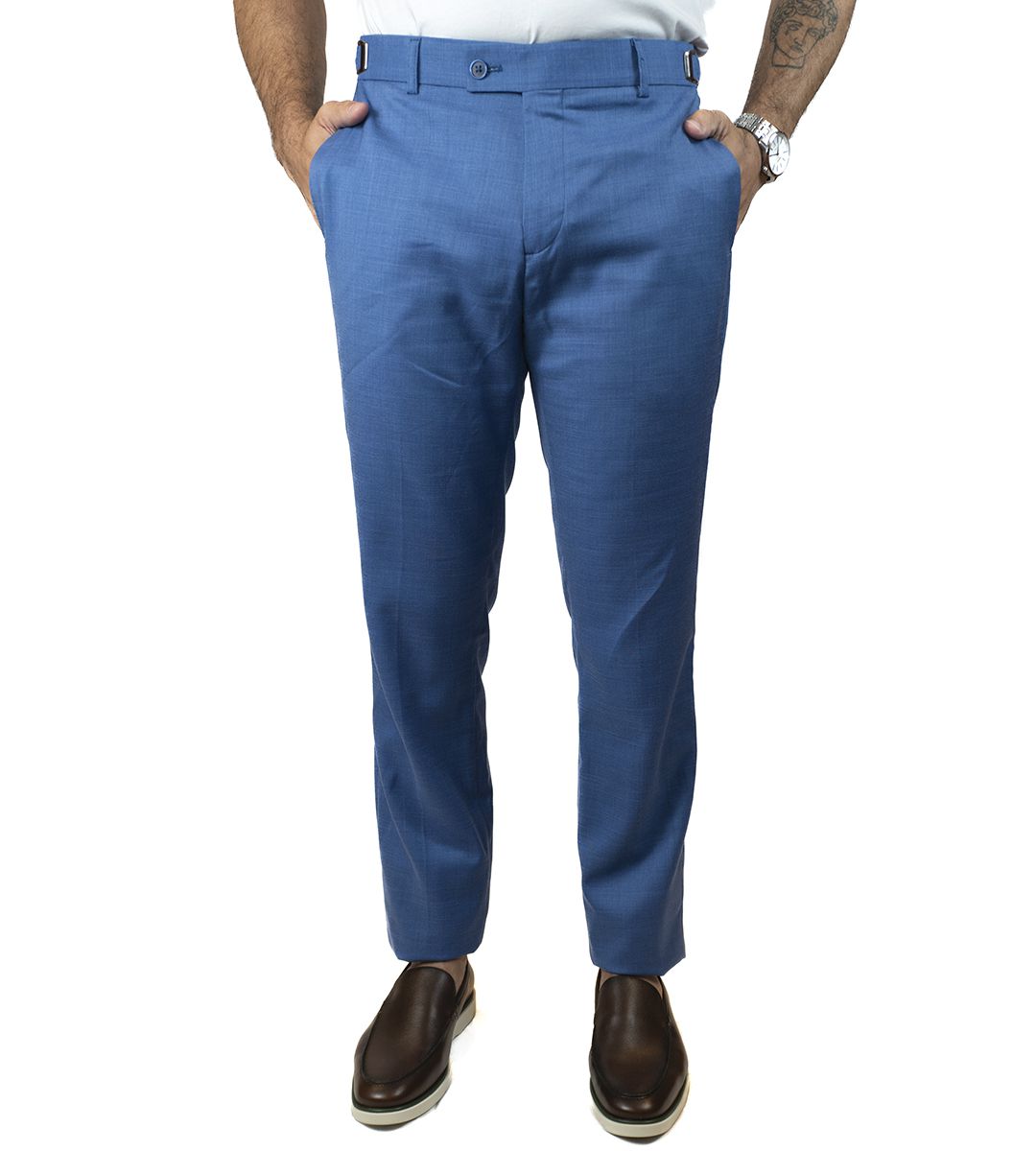 Calça Brawd Alfaiataria com Regulagem Azul Forte - Loja Brawd