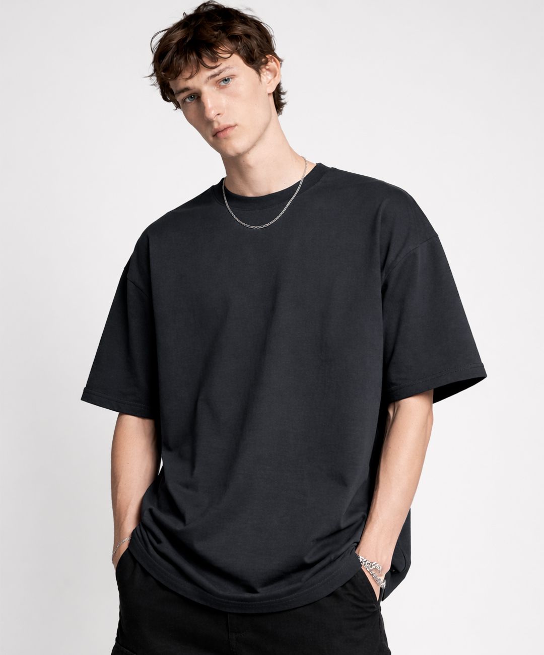 Camiseta Oversized Premium Marinho Masculina – 100% Algodão Visual Moderno