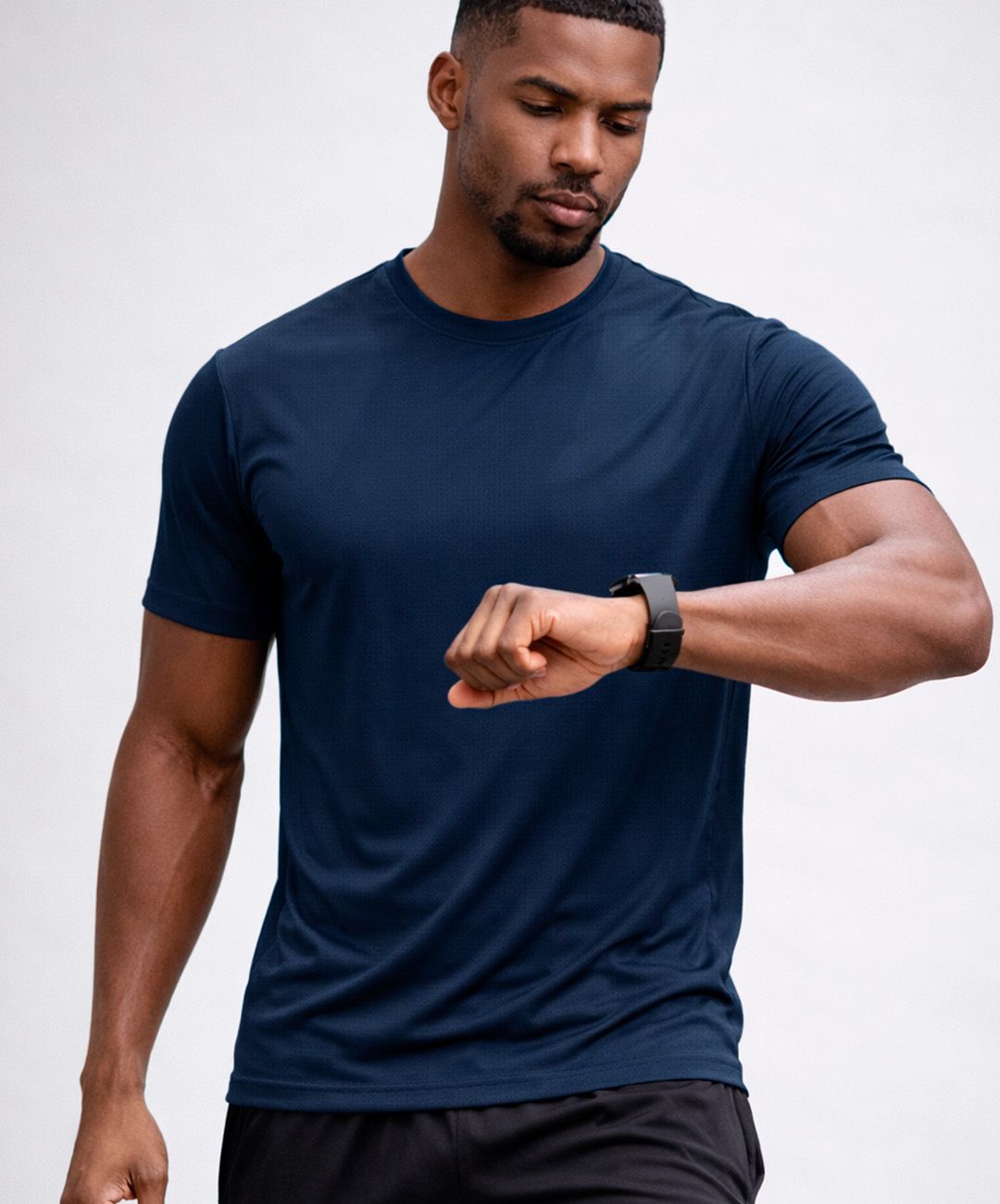 Camiseta Run Fitness Azul Masculina 100% Poliamida – Toque Gelado, Leveza Extrema