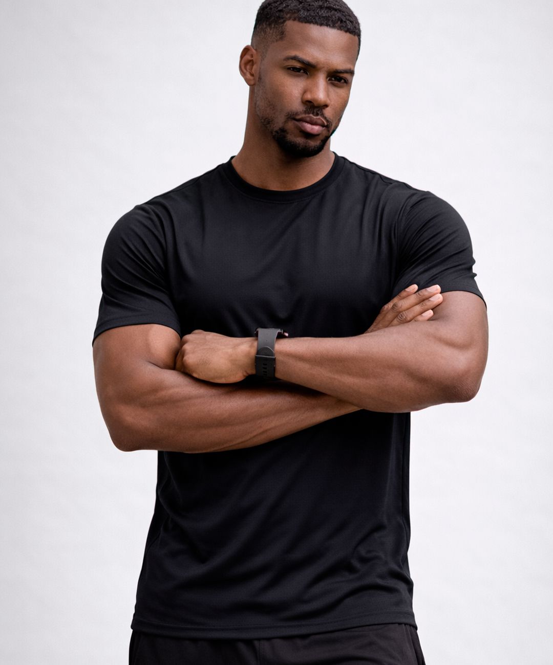 Camiseta Run Fitness Preto Masculina 100% Poliamida – Toque Gelado, Leveza Extrema