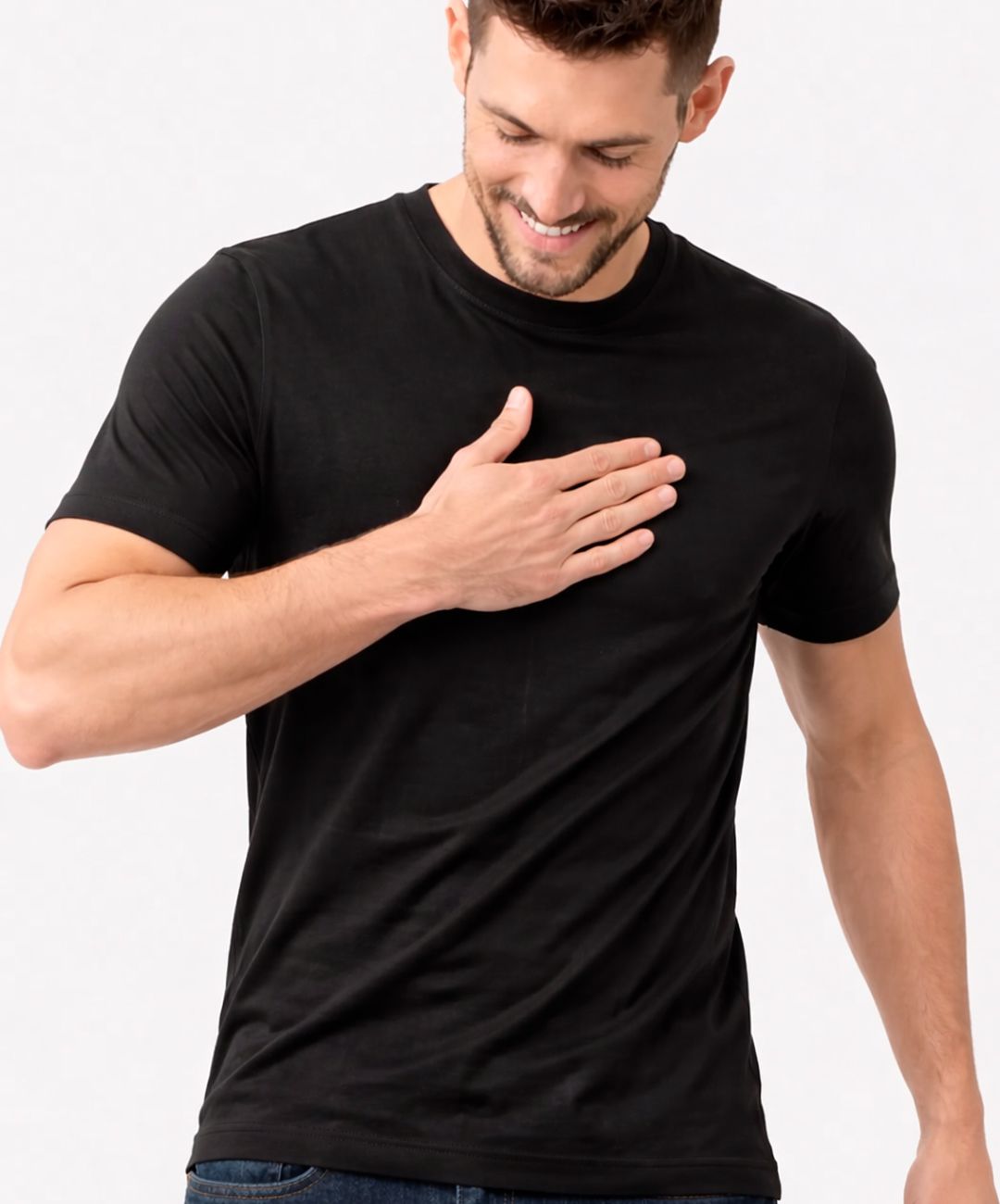 Tech T-shirt Masculina Preta Premium 95% Algodão + 5% Elastano - Conforto, Caimento Perfeito e Alta Durabilidade 