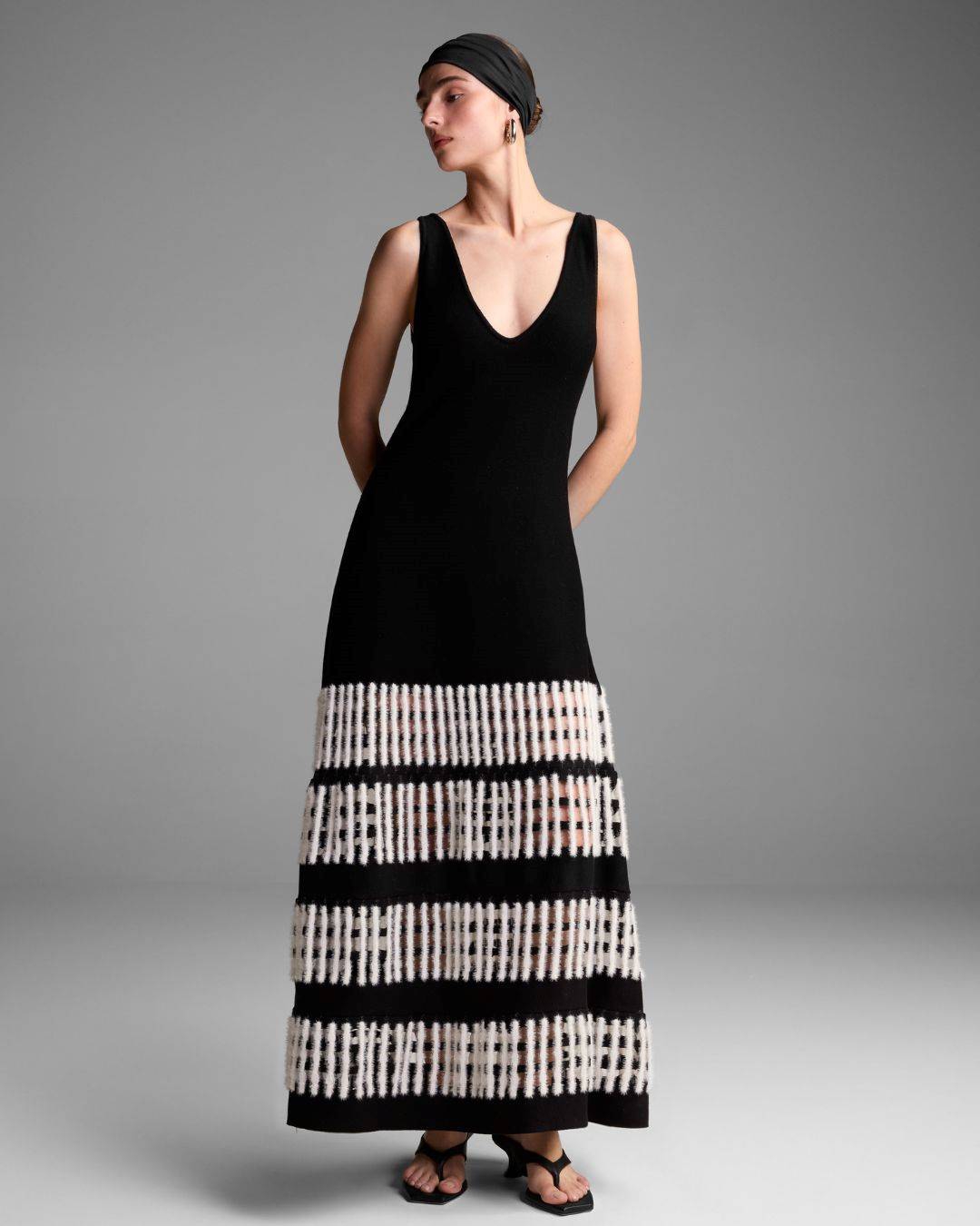 Vestido Longo Duetto Preto - Maria Pavan