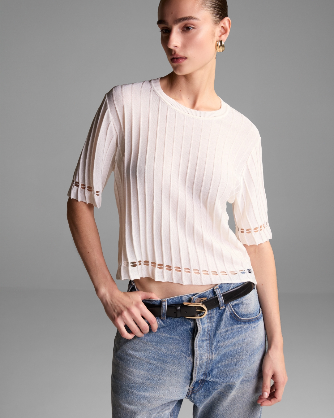 T-shirt Greenwich Branca - Maria Pavan