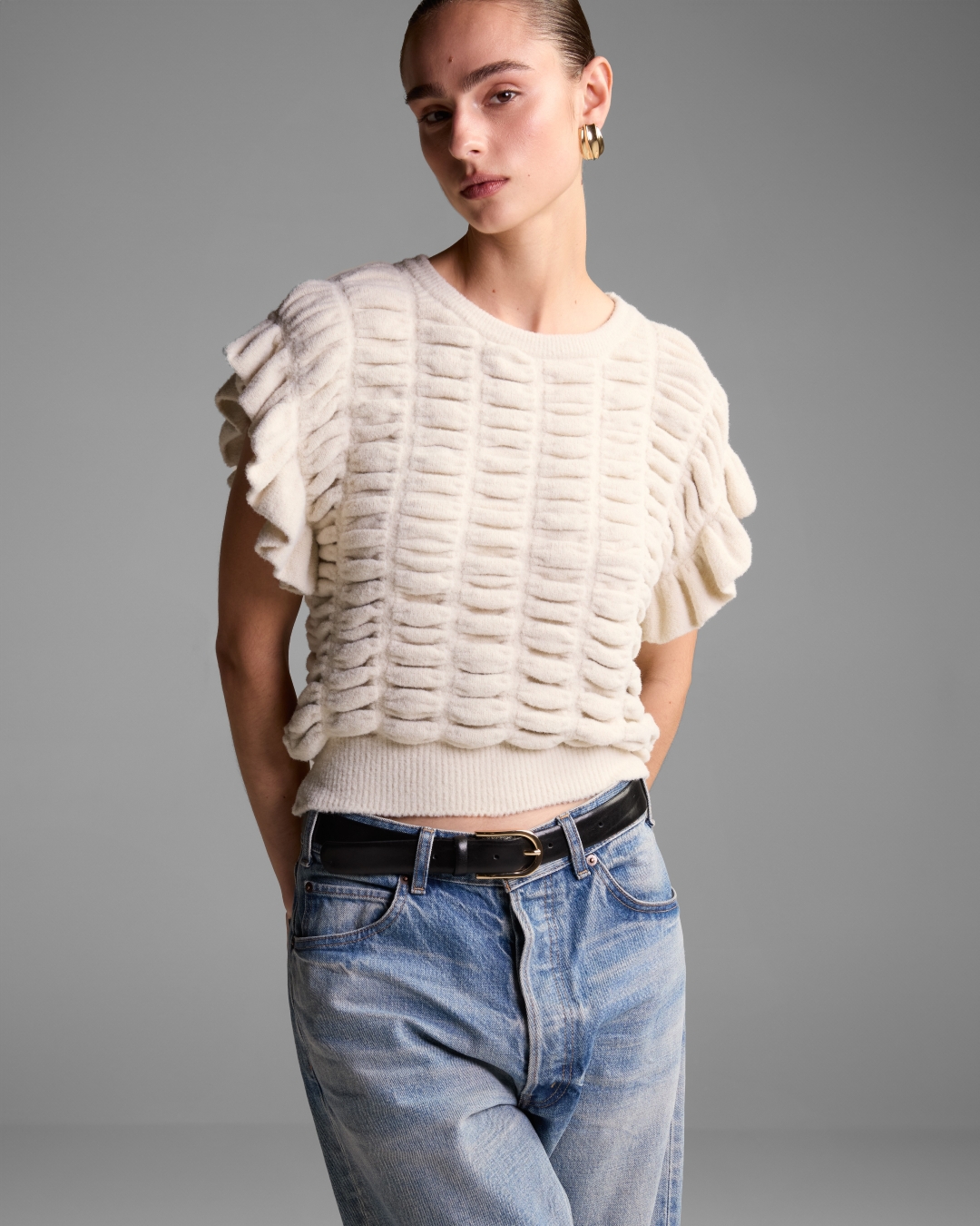 Blusa Colete Gomos Paris Off White - Maria Pavan