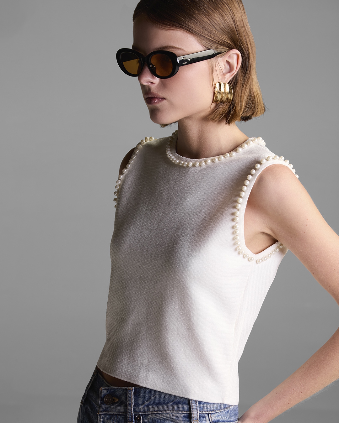 Top Mariana Pérolas Branco - Maria Pavan