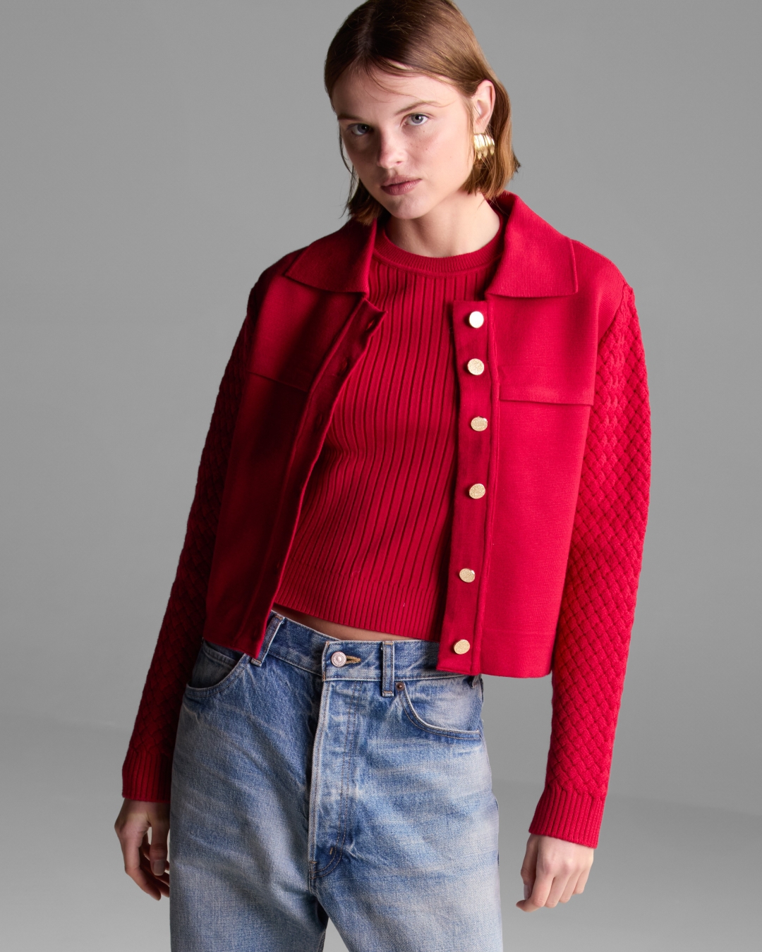 Cardigan Soho Vermelho - Maria Pavan