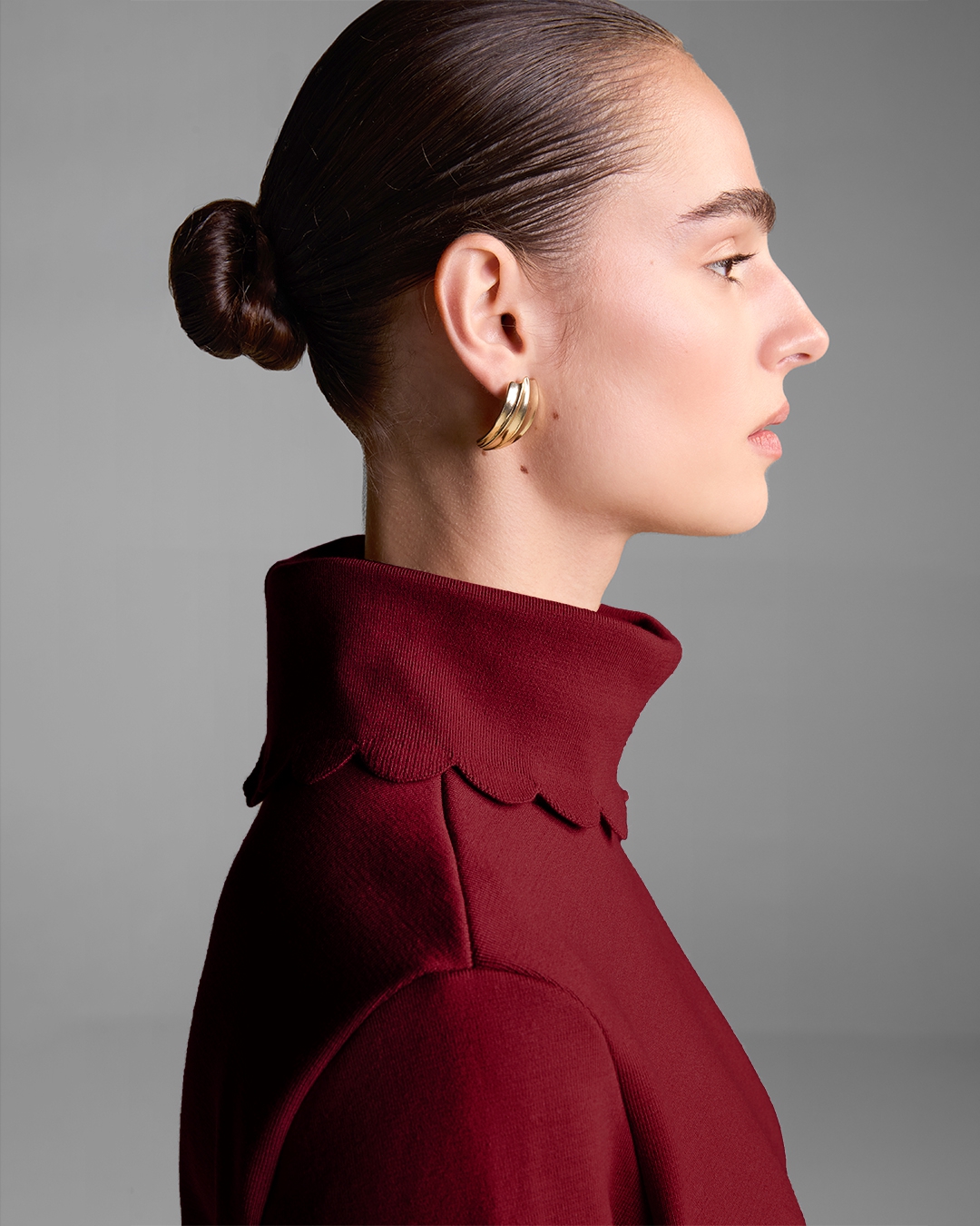 Blusa Star Gola Alta Merlot - Maria Pavan