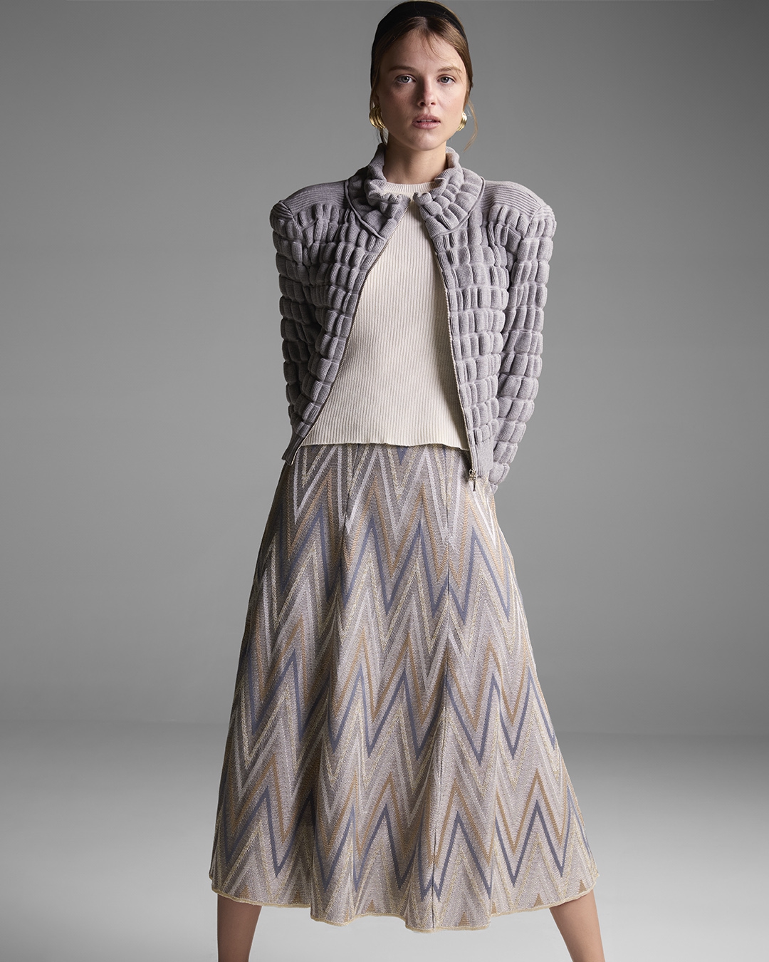 Saia Midi Chevron Tessere - Maria Pavan