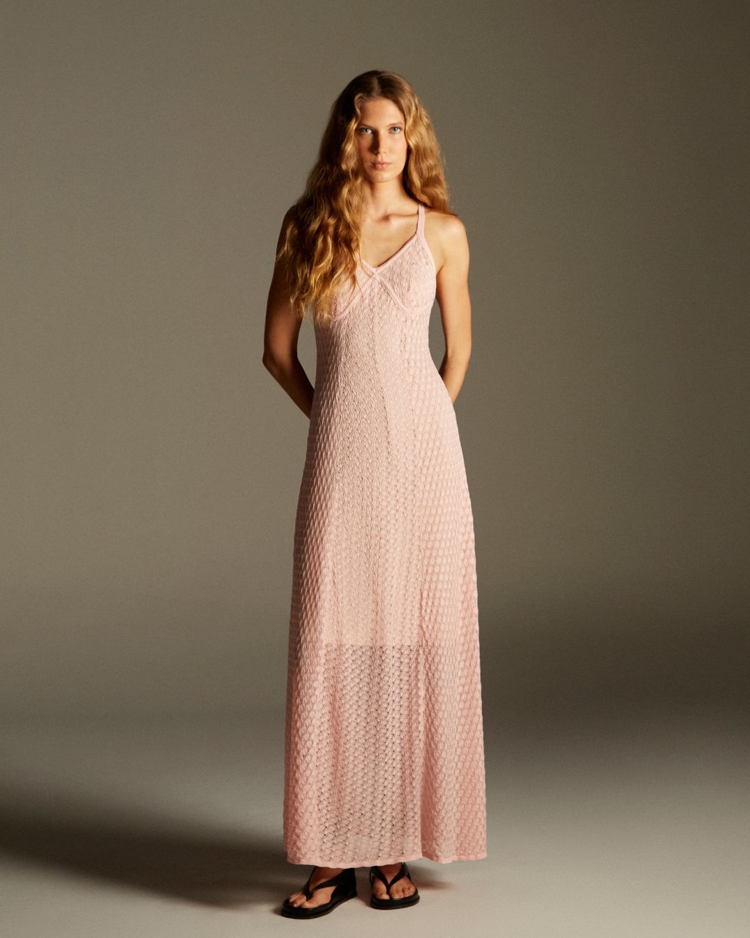 Vestido Longo Jasmin Rosa Acqua - Maria Pavan