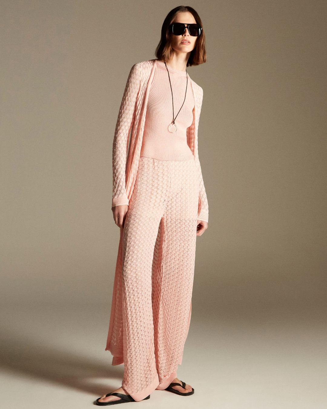 Casaco Maxi Cardigan Jasmin Rosa Acqua - Maria Pavan