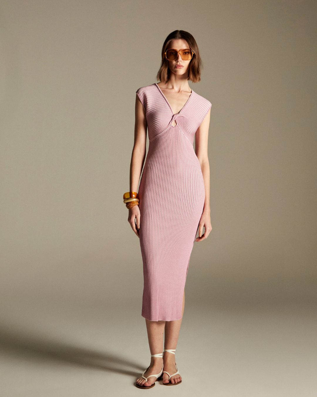 Vestido Canelados Lilás - Maria Pavan