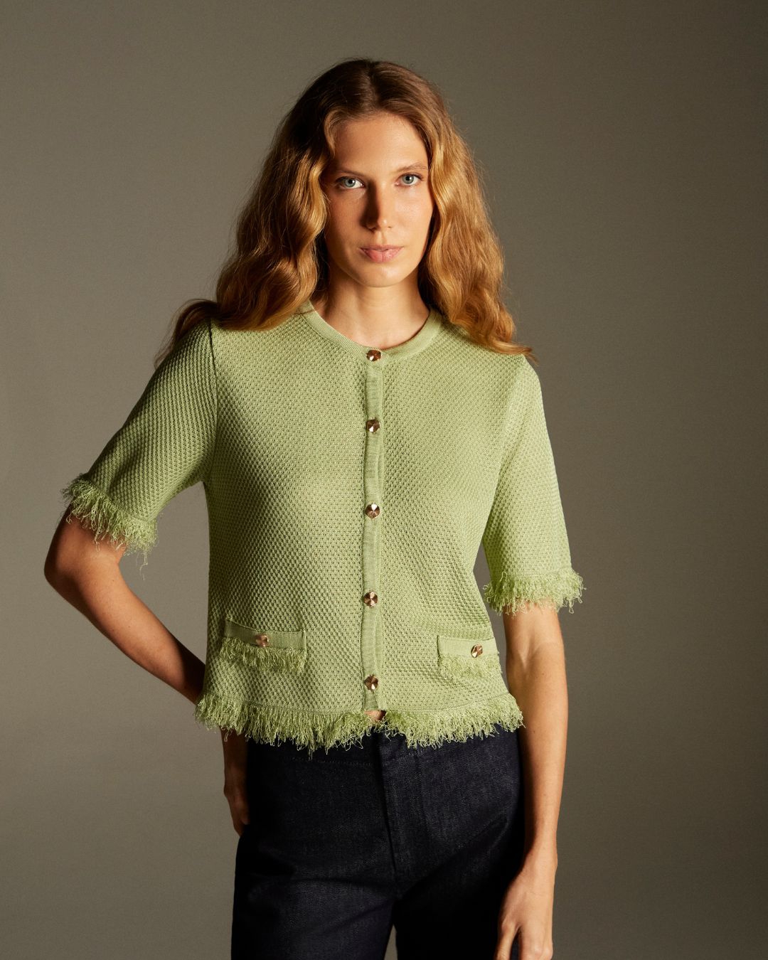 Casaco Orquídea Verde Lima - Maria Pavan