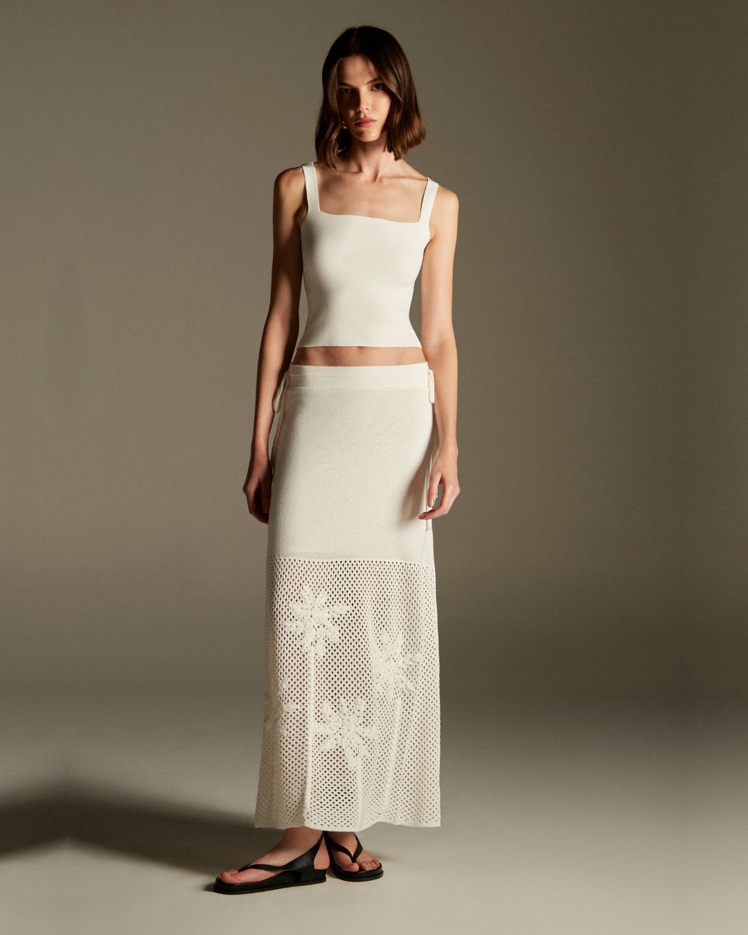 Saia Coqueiro Branco Off White - Maria Pavan
