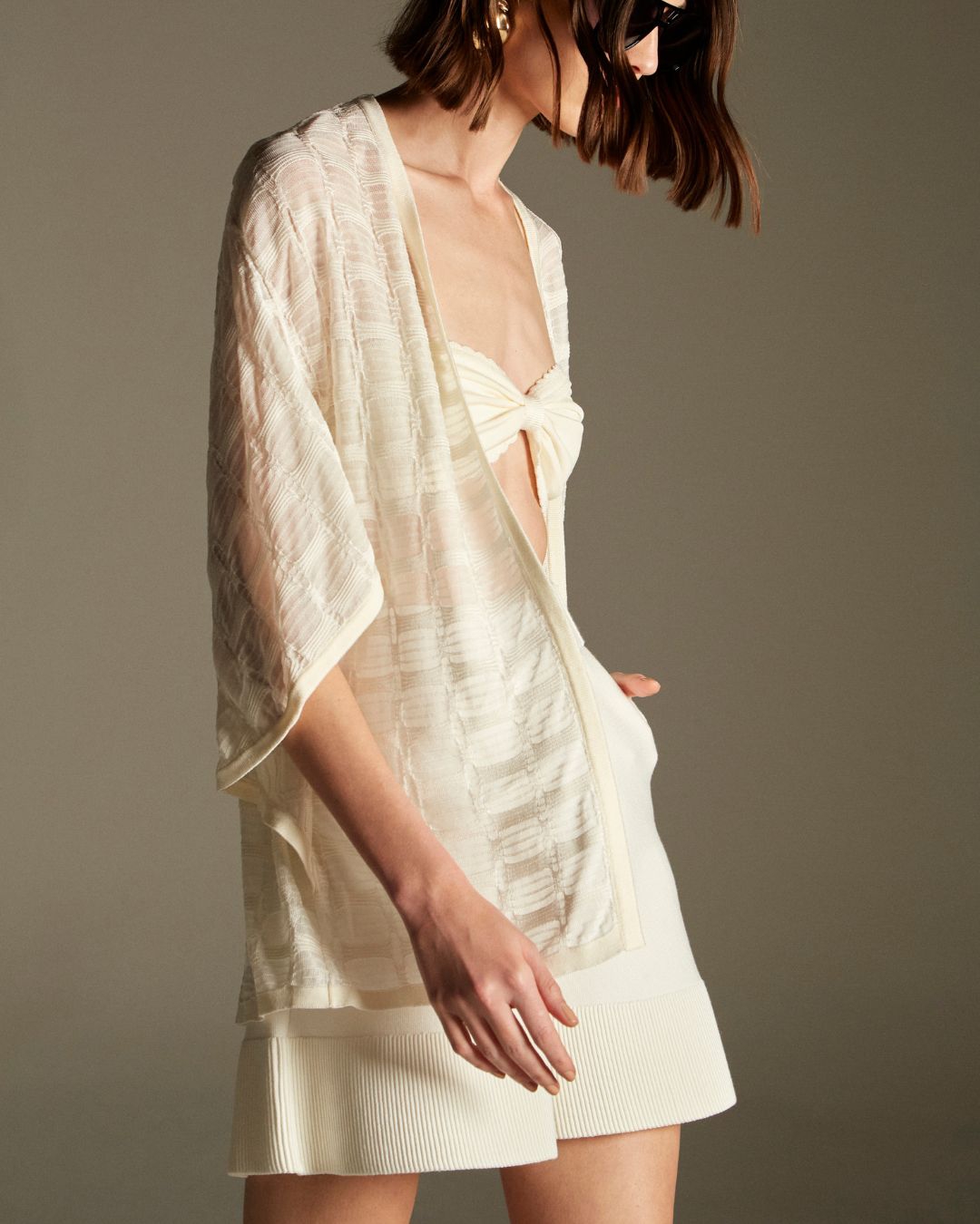 Kimono Bromélia Branco Off White - Maria Pavan