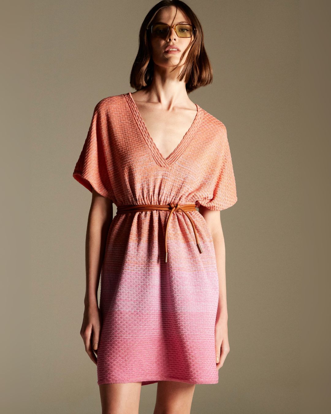 Vestido Curto Por Do Sol Laranja - Maria Pavan