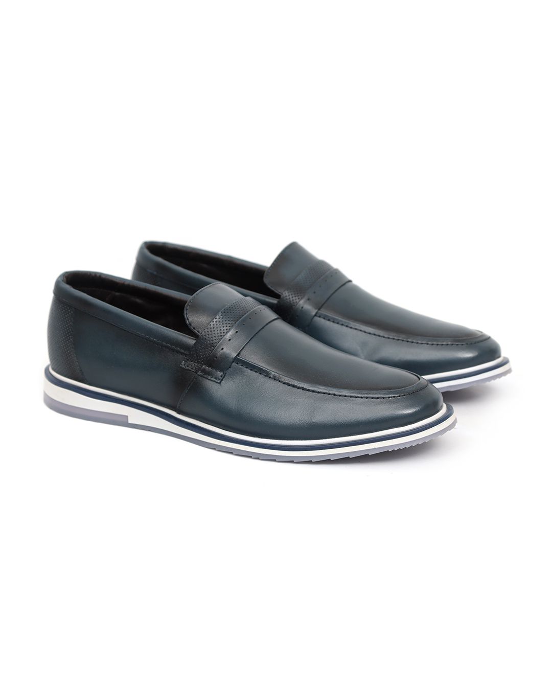 Sapato Loafer Esporte Fino Couro Azul - Malta Shoes
