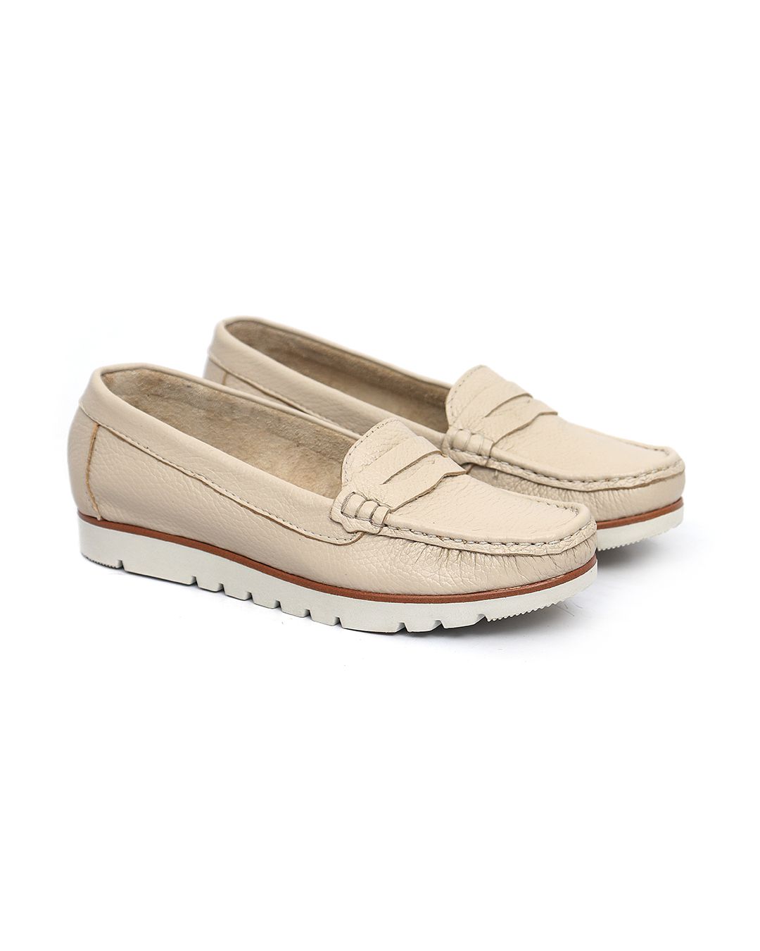 Mocassim Feminino Tratorado Creme Malta - Malta Shoes
